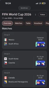 FIFA World Cup 202611 Jun 2026 – 19 Jul 2026